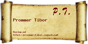 Prommer Tibor névjegykártya